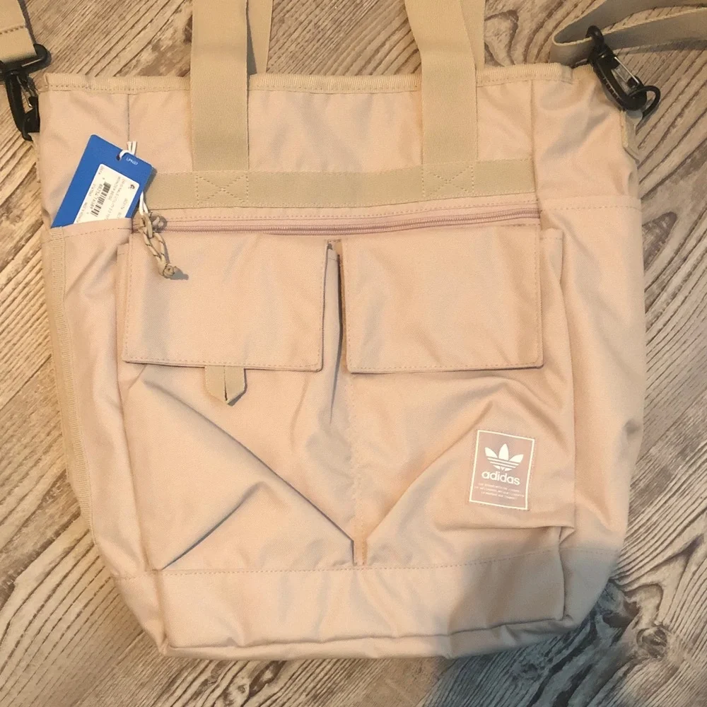 Adidas Women's Men’s Original Utility 2.0 Tote Crossbody Bag Purse Wonder Beige